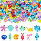 450 PCS Seashells Sensory Bin Filler, Mini Resin Ocean Seashell Animal Figures Diving Gems Vase Fillers for Fish Aquarium Fairy Garden Table Decorations