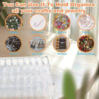 Bead Organizer Box 8-Piece Small Beads Storage Cases and Plastic Container with Hinged Lids Containers for Jewelry Making, Bracelet Crafts and DIY Projects