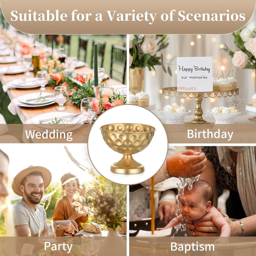 Sziqiqi Gold Metal Vases for Centrepiece: 6.1in 10Pcs Bulk Bowl Compote Vase for Wedding Flower Decorations - Flower Arrangements Table Vase Plant for Weddings Party Anniversary