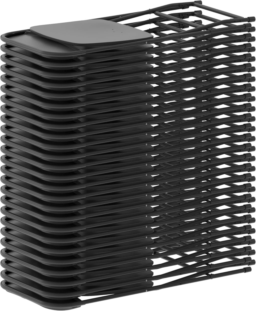 Flash Furniture Hercules Set of 10 Indoor/Outdoor Heavy-Duty Plastic Folding Chairs, Foldable Commercial Stacking Chairs with 650-lb. Static Weight Capacity, Black