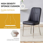 Dining Chairs Set of 6，Modern Dining Chairs, Equipped with PU Leather Backrest Cushions and Metal Legs, Suitable for Restaurants, Kitchens, and Dining Room Chairs