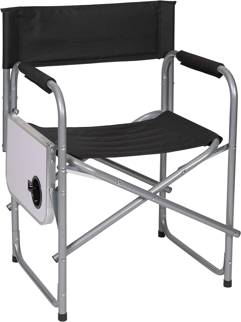 Stansport Directors Chair with Side Table, One Size, Black