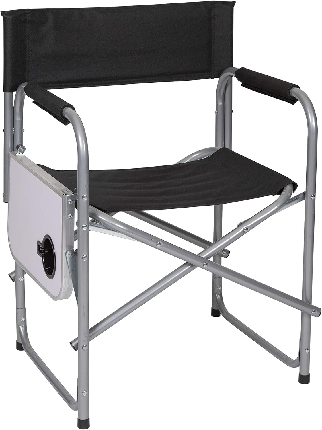 Stansport Directors Chair with Side Table, One Size, Black