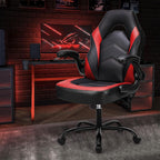 DUMOS Computer Gaming Home Office Chair - Ergonomic Big and Tall Desk with PU Leather Lumbar Support, Height Adjustable High Back Video Game with Flip-up Armrest, Swivel Wheels for Adults and Teens