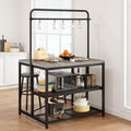 Jocoevol Kitchen Island with Storage, Bakers Rack, Island Table, 42*27.5*71, Grey