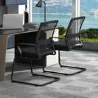 Giantex Office Guest Chair Set of 2, Guest Conference Chair w/Lumbar Support Ergonomic Backrest, Metal Frame Sled Base Mesh Executive Chair, Desk Chair for Reception Conference Room, Waiting Room