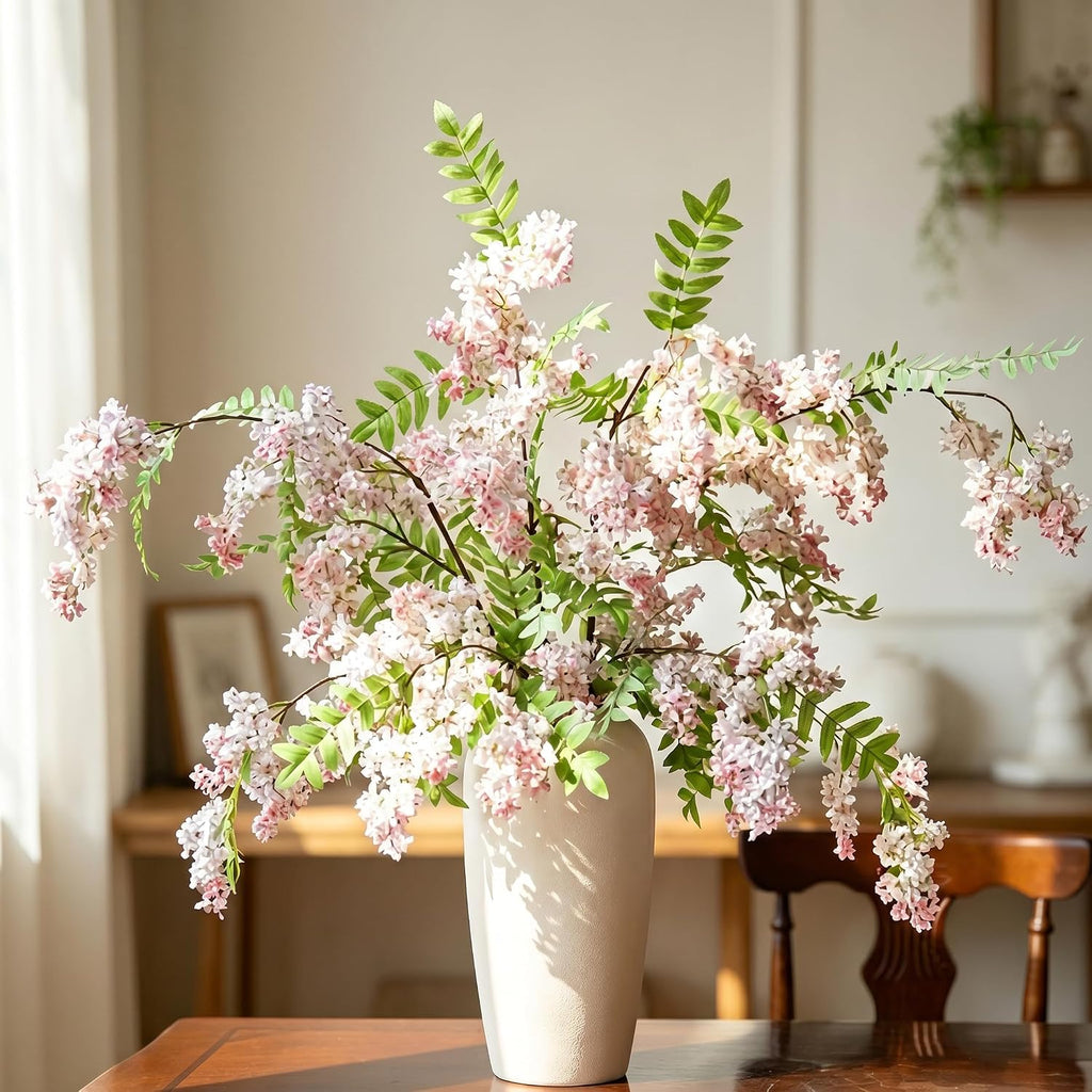 Kokrose Rustic Ceramic Vase, 14.9" Cream-White Vintage Clay Tall Floor Ceramic Terracotta Vase for Table Centerpieces, Large Textured Farmhouse Decorative Vases for Home Decor