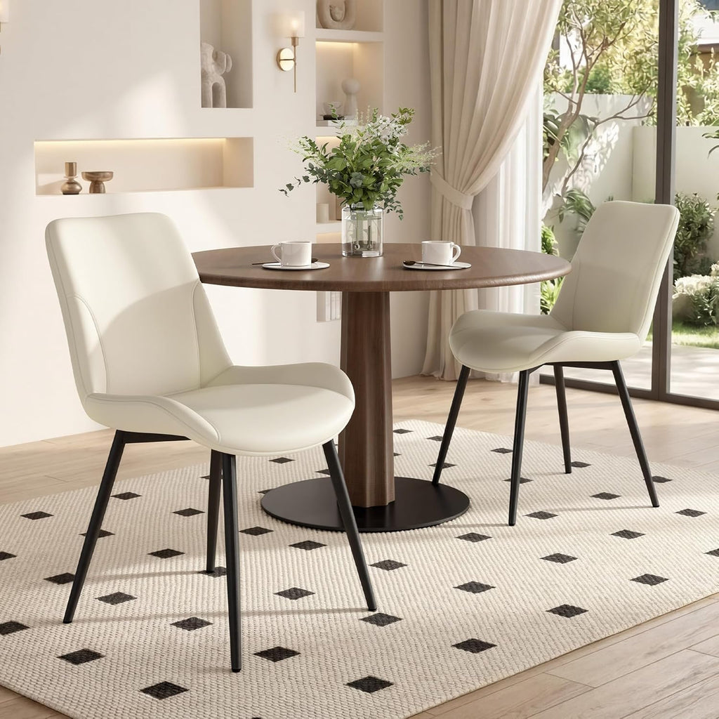 Miereirl Dining Chairs Set of 8, Modern Upholstered Dining Chairs, Kitchen Chairs with Cushioned Seat and Back, Armless Side Chairs with Metal Legs for Dining Room Kitchen