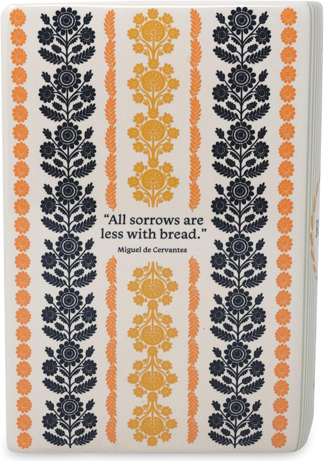 Steel Mill & Co Original Book-Shaped Decorative Vase, Ceramic Vases for Home Decor, Cute Kitchen Decor, Unique Vase (Vintage Floral Stripe)