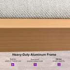 PURPLE LEAF Outdoor Bar Height Stools Set of 2 Modern Bar Chairs with High Back and High Armrests Outdoor Aluminum Woven Rattan Barstools for Kitchcen Island Garden Indoor Teak