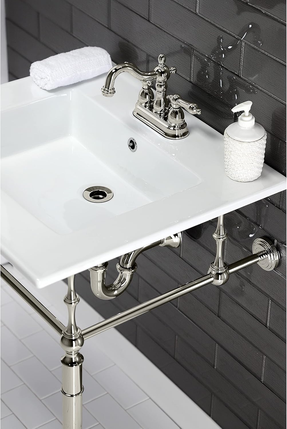 Kingston Brass VPB33226 Edwardian Brass Console Sink Legs, Polished Nickel
