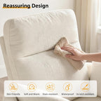 Nursery Rocking Chair, Oversized 360° Swivel Glider Recliner Chair, Chenille Silent Nursery Rocker with 2 Pillows and Footrest, Cozy Reclining Sofa for Living Room, Bedroom, Nursing, Beige