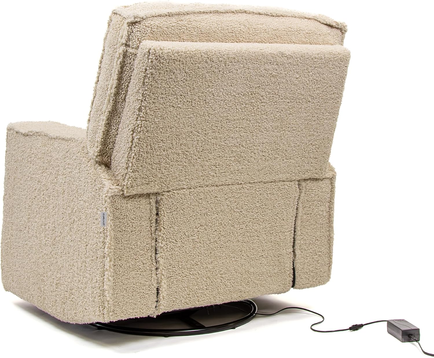 Storkcraft Texas Nursery Power Recliner Swivel Glider – Oeko-TEX 100 Certified, Nursery Rocking Chair with Push-Button Electronic Recline Function, USB-A and USB-C Charging Ports (Vanilla Sherpa)