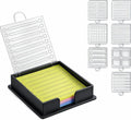 BESARME Sticky Note Holder 3x3 Sticky Note Stencil with 7 Template, Sticky Note Stencil and Holder Note Dispenser for Desk Home Office