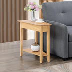 Convenience Concepts American Heritage Wedge End Table 24" - Classic Narrow Chairside Accent with Storage Shelf for Transitional Living Room, Ideal for Corners or in Between Chairs, Honey Oat