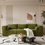 STHOUYN 106" Chenille Folding Convertible Sleeper Sofa Bed, Green Pull Out Floor Modular Couch with Pillow, Memory Foam Boneless Couchs Sectional for Living Room Bedroom (3, Green)