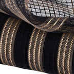 Deco Poly Mesh 10.25" Fine Weave Metallic and Jute for Wreaths, Crafts, and Holiday Decorations (Black, Gold, 10.25" x 10 Yards)