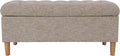 Homepop Home Decor | Tufted Ainsley Button Storage Ottoman Bench with Hinged Lid | Ottoman Bench with Storage for Living Room & Bedroom,Midtone Gray