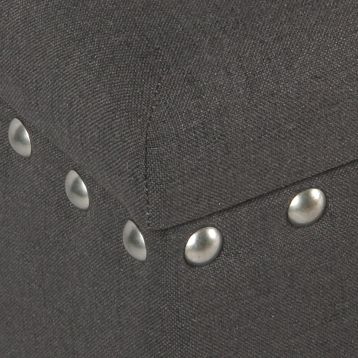 HomePop Upholstered Storage Bench with Nailhead Trim – Charcoal
