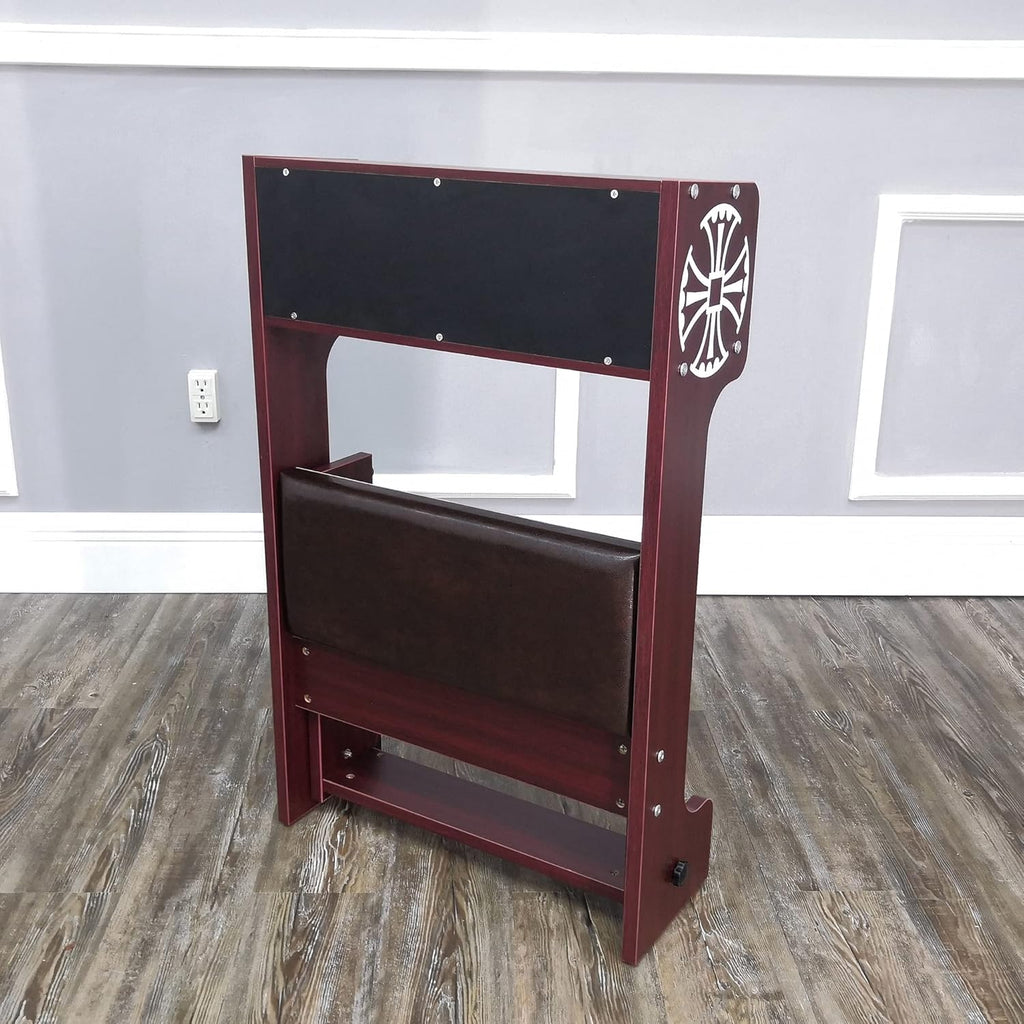 FixtureDisplays 32X20X20" Prayer Bench, Padded Kneeler with Book Shelf, Easy Fold-Away Prayer Table Chair 10104