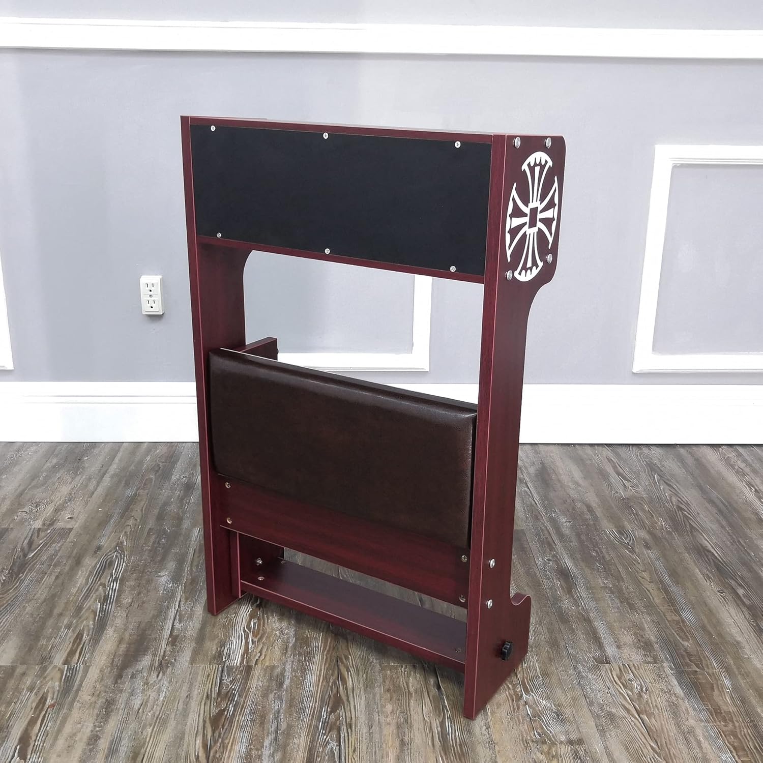 FixtureDisplays 32X20X20" Prayer Bench, Padded Kneeler with Book Shelf, Easy Fold-Away Prayer Table Chair 10104