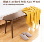 Entryway Bench, Solid Wood Dining Bench, Midcentury End of Bed Bench w/Rounded Corner, Outdoor Bench w/Robust Construction, Bedroom Bench, 10.24" W x 17.72" H（Walnut 47.2inches）