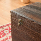 Wooden Storage Chest,Rustic Trunk Box,Storage Box for Living Room, Bedroom, Entryway,Dark Brown (S)