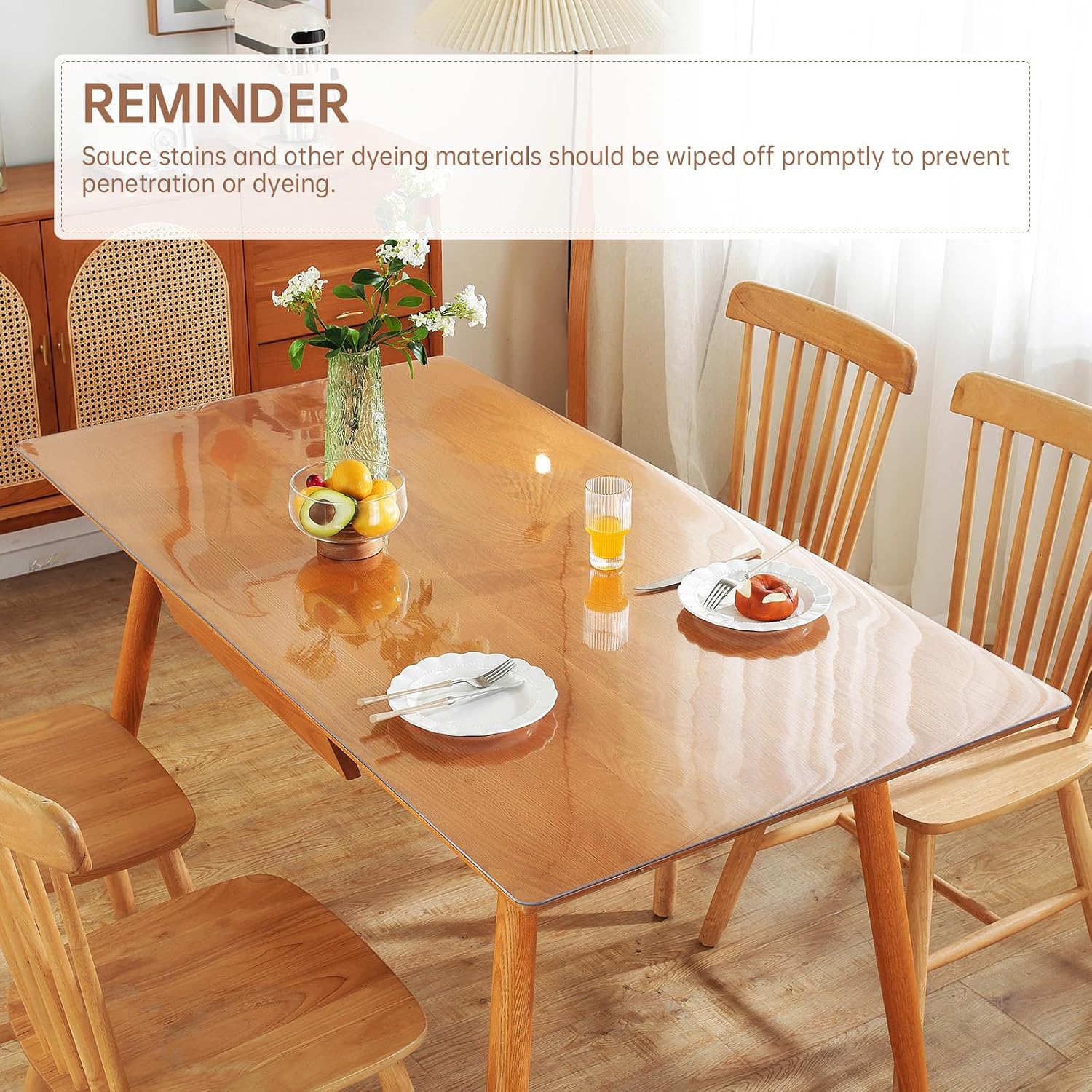 Warmstar Clear Table Cover Protector 24 x 48 Inch, 2mm Thick Plastic Table Cover Rectangle,PVC Clear Table Protector,Desk Protector Mat for Kitchen, Dresser, Writing Desk，Dining Room Table