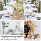 Mumufy 12 Pcs Acrylic Glass Bud Vases for Centerpiece Christmas Clear Plastic Bud Vase Crystal Acrylic Vase Small Break Resistant Flower Vase for Rose Home Decoration(Elegant,2.56 x 6.69 Inch)