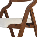 Ball & Cast Folding Chairs Set of 2 with Back & Padded Cushion,Portable Foldable Dining Upholstered Stool W/Solid Wood Frame,Ergonomic Design,for Kitchen,Office,Outdoor Events,Walnut