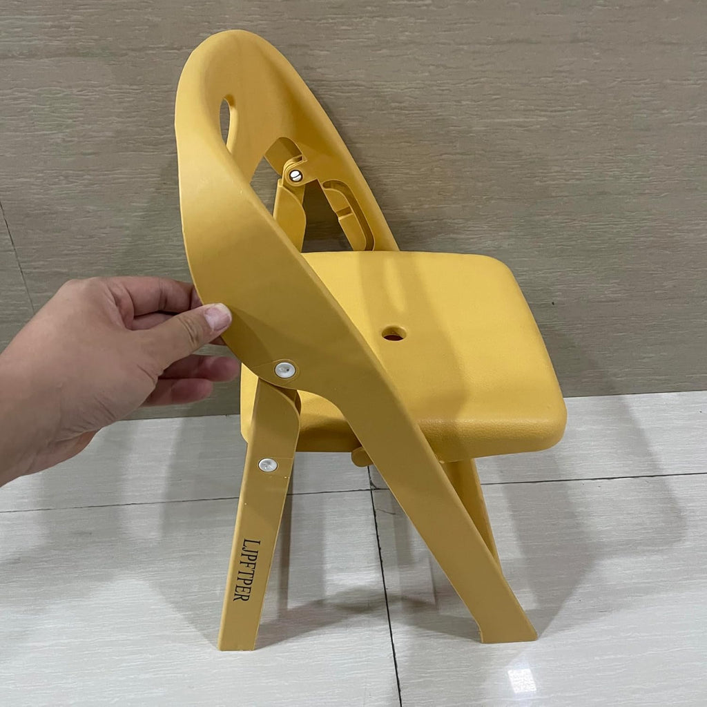 Foldable Plastic Chair with Backrest, Heavy Duty Stool 330lbs Capacity for Home Kitchen Office, Portable Folding Seat with Carry Handle & Non-Slip Pads, Secure Locking System for Camping Travel