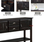 Knocbel Farmhouse 48 Inches Long Console Table for Entryway, Entry Hallway Foyer Wooden Cabinet Buffet Sideboard with 2 Storage Drawers, 2 Doors and Lower Shelf (Espresso)