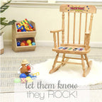 My Bambino Girl's Personalized White Wood Rocking Chair Toddler Baby Gift (You are My Sunshine)
