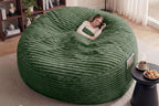 Claiks 8 Ft Giant Foam Bean Bag Chair, Oversized Couch with Removable Cover, Soft Plush Bean Bag Chairs for Adults and for Kids Teens Adults in Living Room, Green