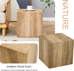 Modern Natural Color Wooden End Table for Living Room, MDF Construction Square Sofa Side Table Small Nightstand for Home Apartment, 15.7 x 15.7 x 15.7 Inch, Easy to Clean, Non-Slip Feet Pad