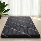 Japanese Floor Mattress Viscose Derived from Bamboo, 100% High Density Foam, 3.5" Thicken Cooling Foldable Futon Mattress Tatami Mat, Roll Up Floor Bed for Guest Room Bedroom RV, Black, Twin
