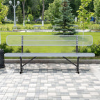 4/6/8 Feet Park Bench for Outside Heavy Duty Metal, Garden Benches Outdoor Bench with Backrest & Portable Frame, for Shopping Malls Stores Parks Patios Decks, Grey