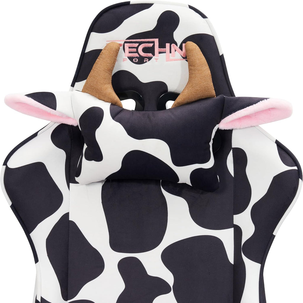 Techni Sport Black Cow Gaming Chair