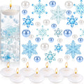 124 Pcs Christmas Vase Filler Pearls for Vase Filler Christmas Table Decor Floating Candles Centerpiece with 8 Floating Candles for Table Party Festival Decor, Not Included Clear Beads (Beauty Style)