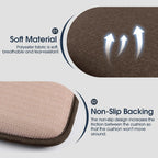 TushGuard Chair Cushions, 4 Pack Memory Foam Chair Pads, Seat Cushion, Kitchen Chair Cushions Set of 4, Anti-Slip Backing & Fixed Straps,Brown