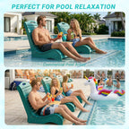 Skybright HDPE Pool Lounge Chairs, in-Pool Chaise Lounge Outdoor with Wheels, S Shape Patio Sun Shelf Lounger for Poolside, Deck, Patio, Beach
