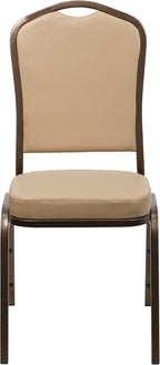 BizChair Crown Back Stacking Banquet Chair in Tan Vinyl - Copper Vein Frame