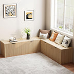 L-Shaped Corner Bench with Hidden Storage – Backless Breakfast Nook Seating, Modular Corner Nook Bench for Kitchen or Dining Room, Space-Saving Dining Bench with Storage