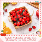 Ripeng 10 Pack Artificial Cherry Tomatoes 7.09" Long Artificial Fruit Lifelike Simulation Tomato Red Tomatoes Decoration Fake Tomato Faux Fruit Fake Vegetables Props for Home Kitchen Cabinet Decor