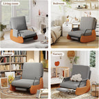 Furniliving Modern Glider Rocking Chair, Upholstered Nursery Glider Chair with Adjustable Recline & Retractable Footrest, Comfortable Lounge Chair for Mom Nursery Living Room Bedroom (Dark Grey)