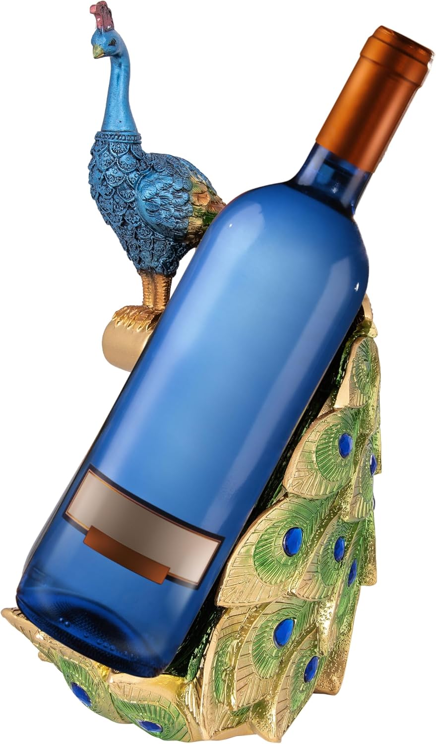 Decorative Wine Bottle Holder - Peacock Blue