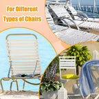 2" Wide Vinyl Straps for Patio Chairs Repair, 20FT Long Patio Garden Furniture Replacement Straps+ 40 Free Rivets for Outdoor Lawn Furniture Chaise Lounge Repair (White)