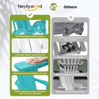nevilywood HDPE Foldable Adirondack Chairs Set of 2, Waterproof All-Weather Outdoor Design, for Fire Pit, Patio & Beach, Aruba