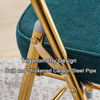 Portable Folding Chairs with Padded Cushion for Comfort Back Support and Durability Ideal for Home Office Indoor and Outdoor Events(Corduroy+Green)