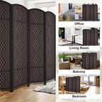 RHF 6 ft.Tall Room Divider, Room Dividers and Folding Privacy Screens, 15.7" Privacy Screen 4 Panels Room Divider Wall Partition Freestanding, Dark Coffee